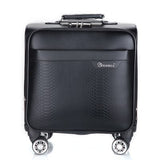 Genuine Crocodile Grain Trolley Case,Pu Business Suitcase,18 Inch Boarding Box,Universal Wheel