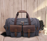 Canvas Leather Men Travel Bags Carry On Luggage Pocket Men Duffel Bags Tote Large Weekend Overnight