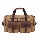 Canvas Leather Men Travel Bags Carry On Luggage Pocket Men Duffel Bags Tote Large Weekend Overnight
