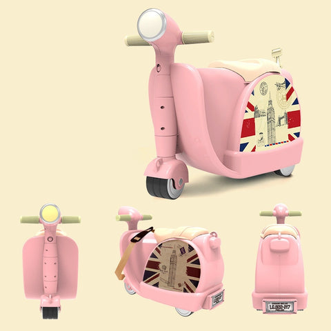 Hotsale!Children Abs Case Horse Luggage On Wheels,18Inch Storage Trolley Bags For 1-3.5Years Old