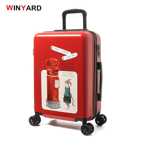 Wholesale!Vintage Uk Post Abs+Pc Hardside Case Travel Trolley Luggage,Girl'S 20 Inch Boarding