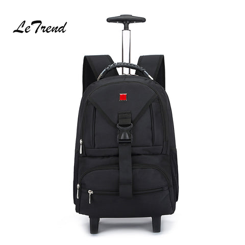 Letrend Business Oxford Travel Bag Suitcases Wheels Student Backpack Rolling Luggage  Large