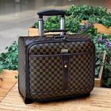 Wholesale!16Inches Pu Leather Commercial Trolley Luggage On Fixed Caster,High Quality Travel