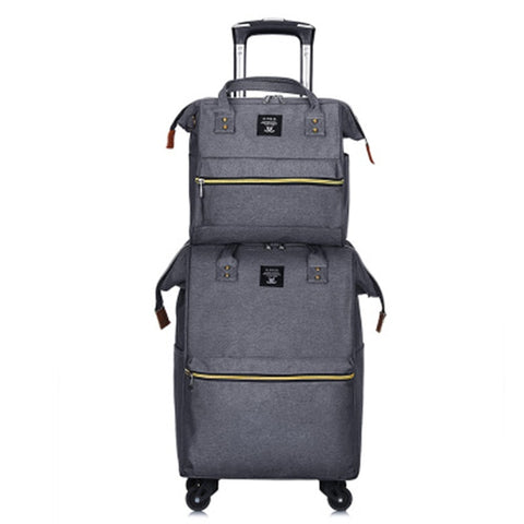 Set Luggage Portable Trolley Travel Backpack Trolley Bag Women Fashion Lightweight Large Capacity