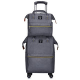 Set Luggage Portable Trolley Travel Backpack Trolley Bag Women Fashion Lightweight Large Capacity