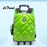 Letrend Cute Owl Rolling Luggage Backpack Kids Children Cartton Backpack Trolley Suitcase Wheels 18
