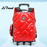 Letrend Cute Owl Rolling Luggage Backpack Kids Children Cartton Backpack Trolley Suitcase Wheels 18