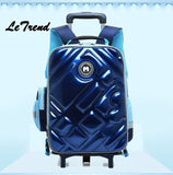 Letrend Cute Owl Rolling Luggage Backpack Kids Children Cartton Backpack Trolley Suitcase Wheels 18