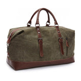 Canvas Leather Handbag Men Travel Bags Carry On Luggage Bag Male Duffel Bags Women Tote Big Bag