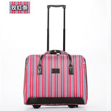 18"Luggage Bag,Oxford Cloth Password Box,Travel Boarding Package,Striped Suitcase,Waterproof And