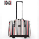 18"Luggage Bag,Oxford Cloth Password Box,Travel Boarding Package,Striped Suitcase,Waterproof And