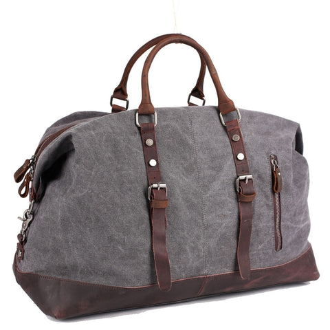 Vintage Multifunctional Large Capacity Carry On Canvas Luggage Bag For Men Duffel Bags Weekend