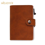 Male Metal Card Holder Rfid Aluminium Alloy Credit Card Holder 2019 Newest Pu Leather Wallet