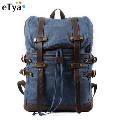 Etya Canvas Men'S Luggage Bag Casual Backpack Male Waterproof Fashion Travel Bag Large Capacity