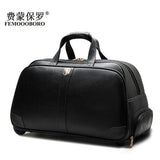 High Quality Buffalo Hide Travel Bag Trolley Bag Genuine Leather Handbag Luggage Trolley