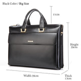 Yinte Leather Men'S Briefcase Business Men Black Handbag High Quality Messenger 14Inch Laptop Bag