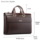 Yinte Leather Men'S Briefcase Business Men Black Handbag High Quality Messenger 14Inch Laptop Bag