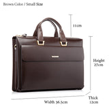 Yinte Leather Men'S Briefcase Business Men Black Handbag High Quality Messenger 14Inch Laptop Bag