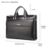 Yinte Leather Men'S Briefcase Business Men Black Handbag High Quality Messenger 14Inch Laptop Bag