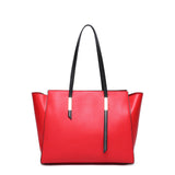 Esufeir  New Genuine Leather Ladies Handbag Solid Color Large Capacity One-Shoulder Tote Bag