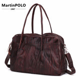 Brand Weekend Duffel Bag Large Genuine Leather Business Men'S Travel Bag Popular Vintage Cow