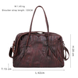 Brand Weekend Duffel Bag Large Genuine Leather Business Men'S Travel Bag Popular Vintage Cow
