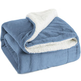 Bedsure Sherpa Fleece Blanket Throw Size Navy Blue Plush Throw Blanket Fuzzy Soft Blanket