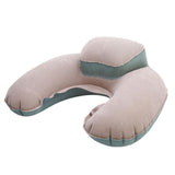 Eulan Travel Pillow Inflatable U Shape Neck Blow Up Cushion Pvc Flocking Pillow For Camping And