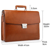 Yinte Fashion Men Briefcase Leather Men Bag Business Lawyer Case High Quality 15Inch Laptop