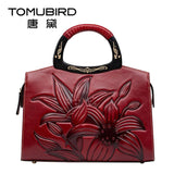 2019 New Women Bag Genuine Leather Brands Quality Cowhide Fashion Luxury Ethnic Style Artistic