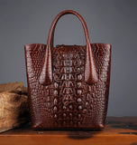 Suwerer 2019 New Luxury Women Genuine Leather Bag Brands Top Cowhide Crocodile Pattern Fashion Tote