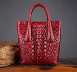 Suwerer 2019 New Luxury Women Genuine Leather Bag Brands Top Cowhide Crocodile Pattern Fashion Tote