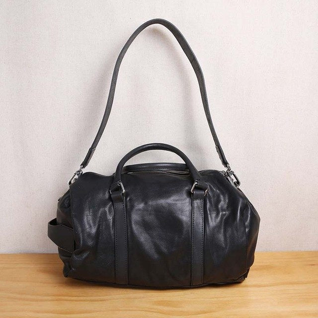 Aetoo Men'S Leather Travel Bag Short Trip Travel Men'S Bag Leather Handbag Fitness Bag Drum