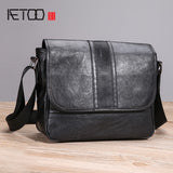 Aetoo Single Shoulder Bag Male Leather Casual Oblique Cross Bag Japanese Leisure Trend Men'S Head