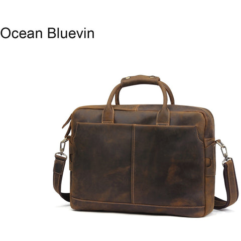 Ocean Bluevin Arrival Genuine Leather Men Bags Leather Men Briefcase Laptop Handbag Messenger Bag