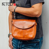 Aetoo Hand-Made Retro Head Cowhide Crossbody Bag