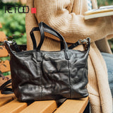 Aetoo Soft Cowhide Oblique Cross Packets Shoulder Handbag New Literature And Art Small Fresh