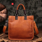 Aetoo Leather Handbags New Square Tote Bag Handmade Soft Leather Diagonal Bag Female Retro Portable