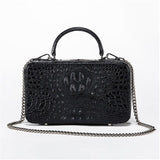 Lamaxza Cowhide Women Shoulder Handbag Fashion Genuine Leather Satchels Pattern Handle Bags Zp8001