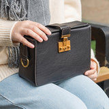 Aetoo Leather Woman Bag Retro Casual Square Box Head Cowhide Slant Strap Baoquan Shoulder Strap