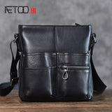 Aetoo High Quality Suede Leather Casual Messenger Bag Youth Quality Black Shoulder Bag Business