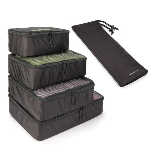 <Ship From Us > 5Pcs Travel Luggage Organizer Set Water Repellency Packing Cubes Storage Bags Pouch