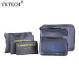 6Pcs/Set Suitcase Shoes Underwear Travel Storage Bag Waterproof Luggage Organizer Clothes Packing