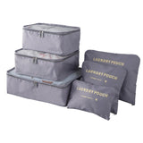 High Quality 6Pcs/Set Portable Storage Bag With Laundry Pouches Clothes Luggage Organizer Container