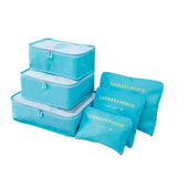 High Quality 6Pcs/Set Portable Storage Bag With Laundry Pouches Clothes Luggage Organizer Container