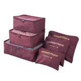High Quality 6Pcs/Set Portable Storage Bag With Laundry Pouches Clothes Luggage Organizer Container