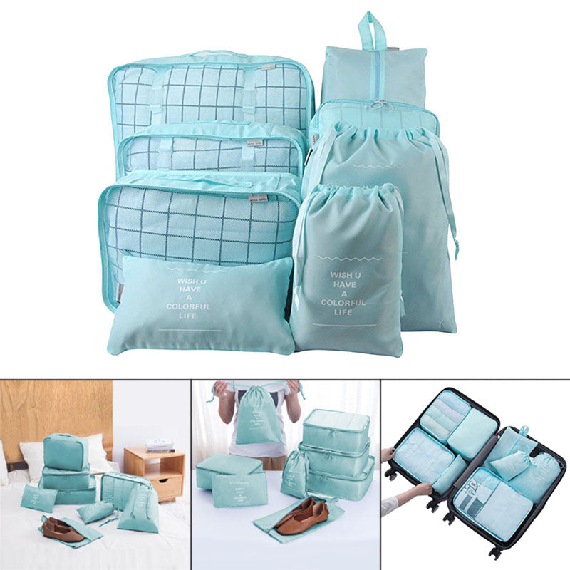 8Pcs Travel Storage Bag Set Suitcase Shoes Pouch Clothes Luggage Makeup Organiser For Camping