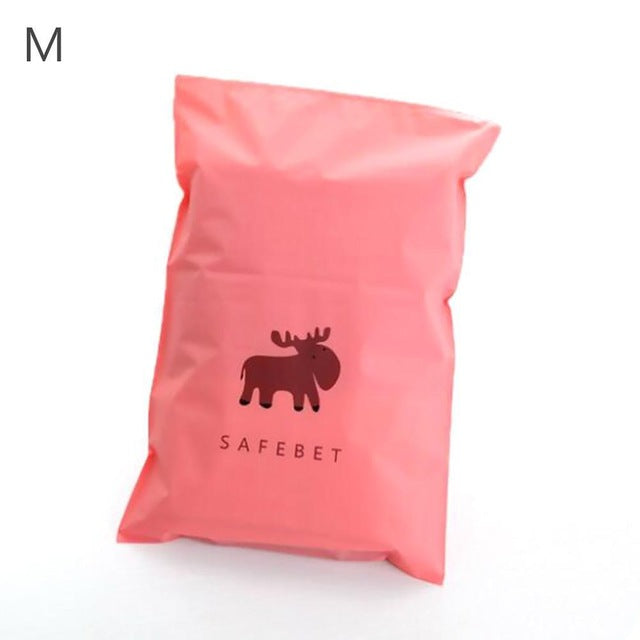 1Pc Cartoon Pull Edge Travel Pouch Luggage Storage Bag Waterproof Clothing Bags Sealing Bag