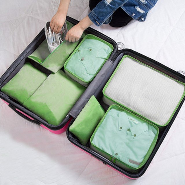 6Pcs/Set Travel Case Clothes Tidy Storage Bag Box Luggage Suitcase Pouch Bra Cosmetics Underwear