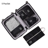 Bakingchef 5 Pcs/Set Travel Storage Bag Women Clothes Underwear Tidy Pouch Portable Container